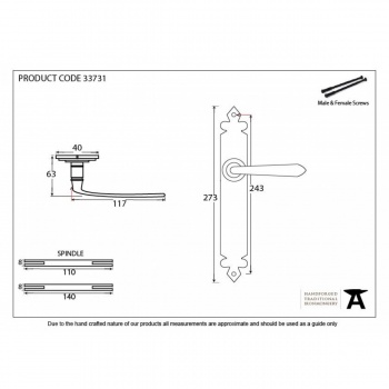 Pewter Cromwell Sprung Lever Latch Set