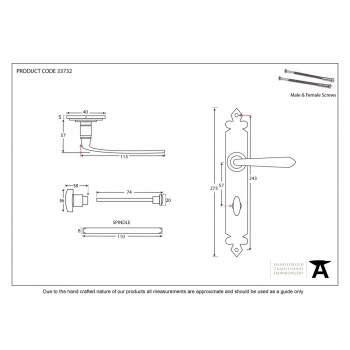 Pewter Cromwell Sprung Lever Bathroom Set