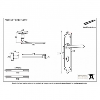 Pewter Cromwell Sprung Lever Bathroom Set