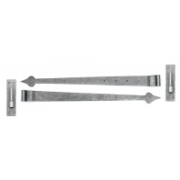 Pewter 35'' Hook & Band T Hinge (Pair) - Cranked