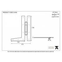 Pewter 7'' Hl Hinge (Pair)