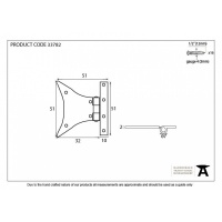 Pewter 2'' Half Butterfly Hinge (Pair)