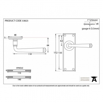 Black Avon Lever Latch Set