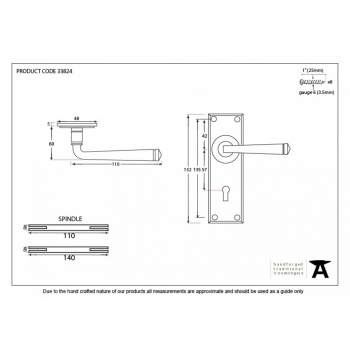 Black Avon Lever Lock Set