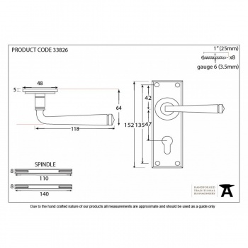 Black Avon Euro Lever Lock Set