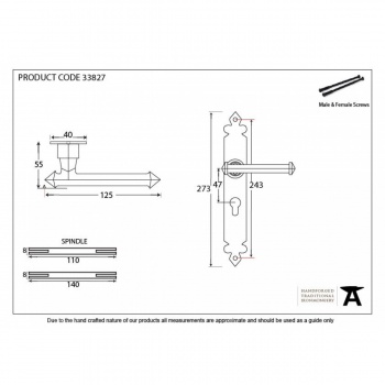 Black Tudor Euro Lever Lock 47Mm Centre