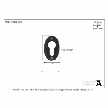 Black Oval Euro Escutcheon