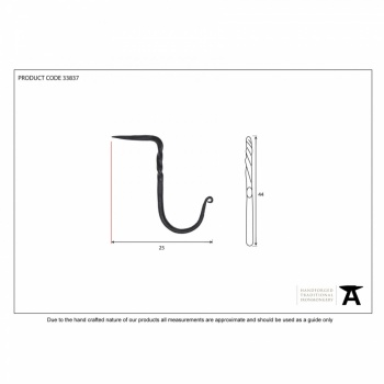 Cup Hook 1 1/2'' - Black