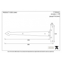 Beeswax 15'' Arrow Head T Hinge (Pair)