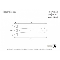 Black Antique 10'' T Hinge (Pair)