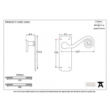 Beeswax Monkeytail Lever Latch Set