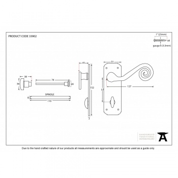 Beeswax Monkeytail Lever Bathroom Set