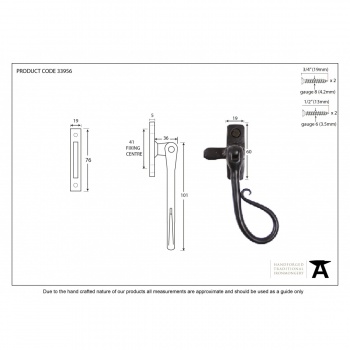 Black Shepherd's Crook Fastener