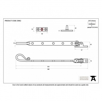 Black 12'' Shepherd's Crook Stay