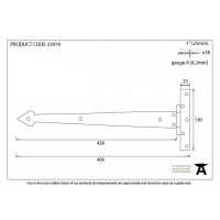 Black 18'' Arrow Head Hinge (Pair)