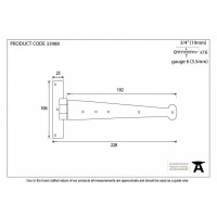 Handmade T Hinge 9'' (pair)