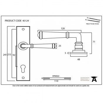 Pewter Regency Lever Espag. Lock Set