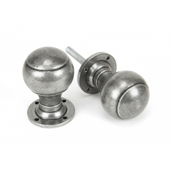 Pewter Regency Mortice/Rim Knob Set