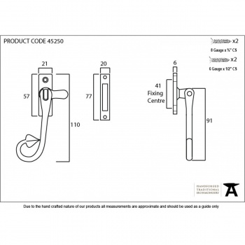 Pewter Shropshire Window Fastener