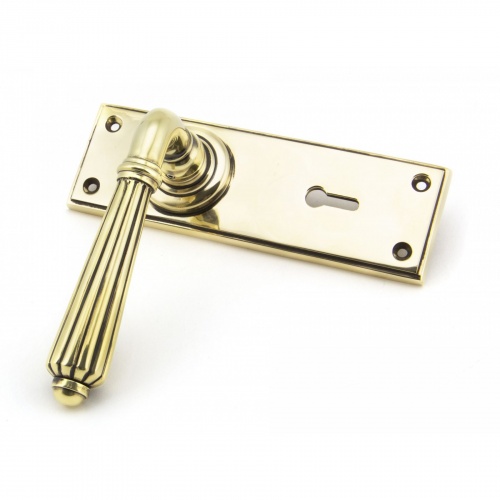 Aged Brass Hinton Lever Lock Set