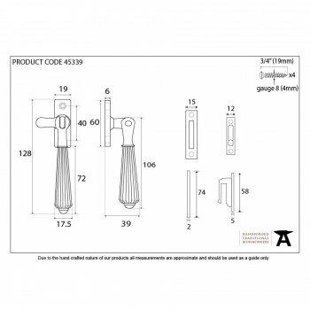 Aged Brass Locking Hinton Fastener