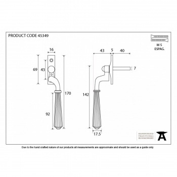 Aged Brass Hinton Espag - RH