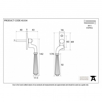 Polished Nickel Hinton Espag - LH