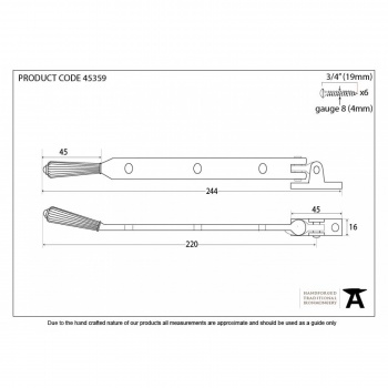 Aged Brass 8'' Hinton Stay