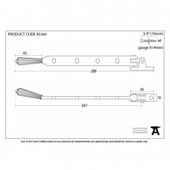 Aged Brass 10'' Hinton Stay