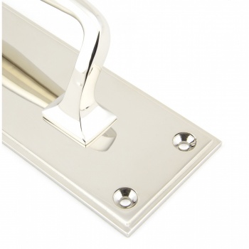 Polished Nickel 425mm Art Deco Pull Handle On Backplate