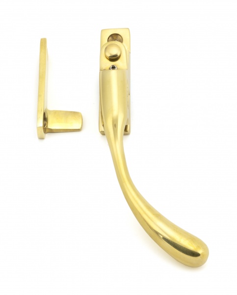 Polished Brass Night-Vent Locking Peardrop Fastener - RH