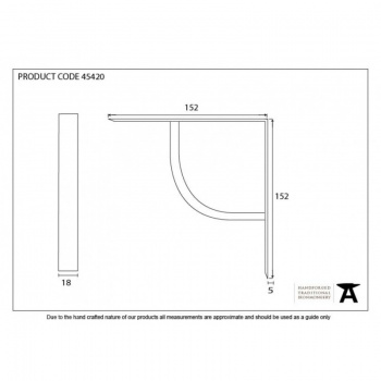 Natural Smooth 6'' x 6'' Plain Shelf Bracket