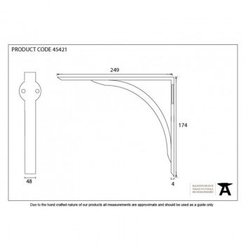 Natural Smooth 10'' x 7'' Curved Shelf Bracket