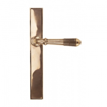 Polished Bronze Reeded Slimline Lever Latch