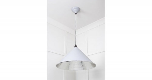 Hammered Nickel Hockley Pendant in Birch