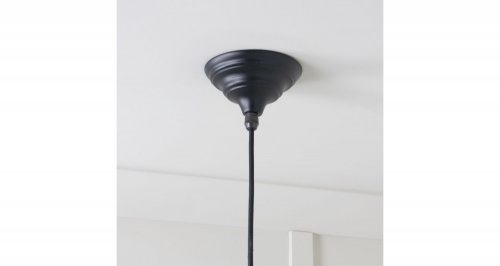 Hammered Nickel Hockley Pendant in Elan Black