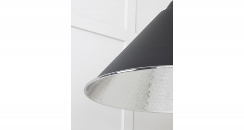 Hammered Nickel Hockley Pendant in Elan Black