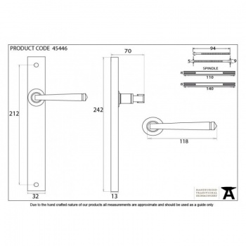 Pewter Avon Slimline Lever Latch Set