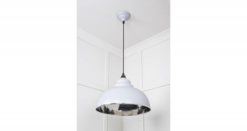 Hammered Nickel Harborne Pendant in Birch