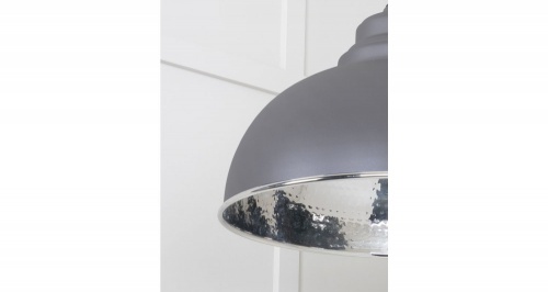 Hammered Nickel Harborne Pendant in Bluff