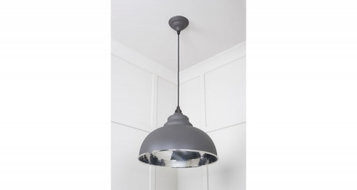 Hammered Nickel Harborne Pendant in Bluff