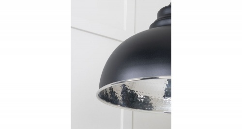 Hammered Nickel Harborne Pendant in Elan Black