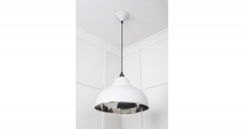 Hammered Nickel Harborne Pendant in Flock