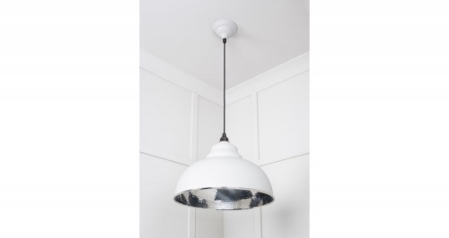 Hammered Nickel Harborne Pendant in Flock