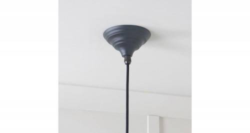 Hammered Nickel Harborne Pendant in Soot