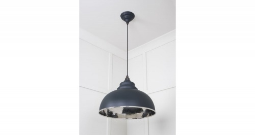 Hammered Nickel Harborne Pendant in Soot