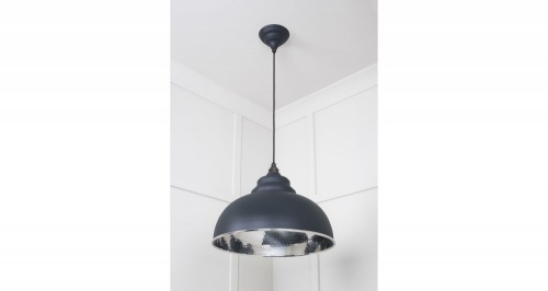 Hammered Nickel Harborne Pendant in Soot