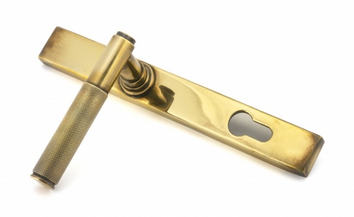 Aged Brass Brompton Slimline Lever Espag. Lock Set