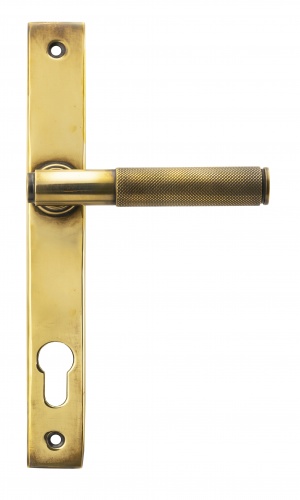 Aged Brass Brompton Slimline Lever Espag. Lock Set