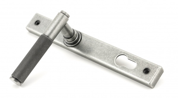 Pewter Brompton Slimline Lever Espag. Lock Set